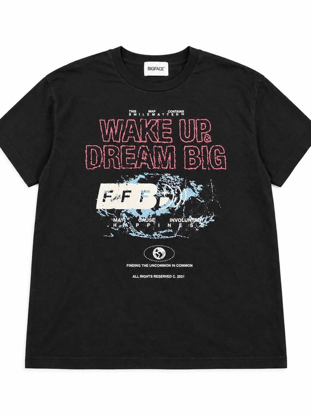 Bigface 'Wake Up & Dream Big' Graphic Tee - Black